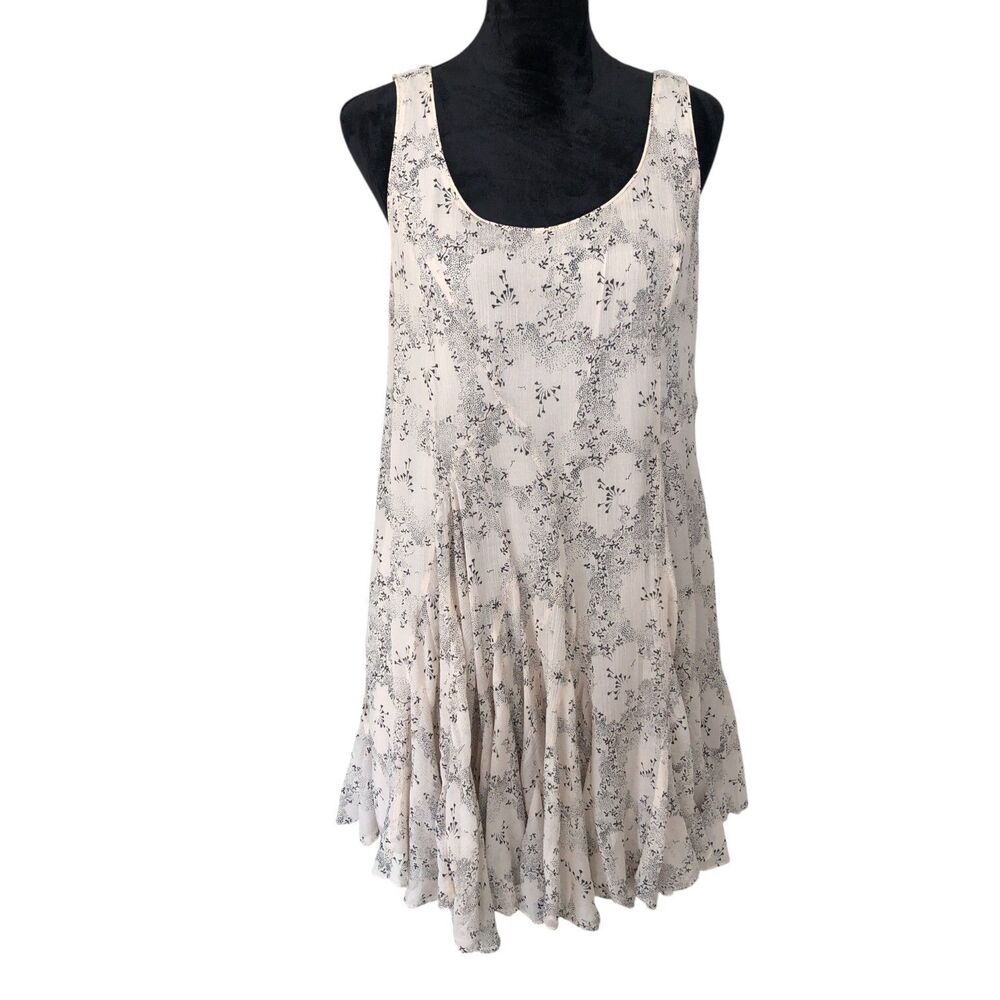 Rebecca Taylor Romantic Flowy Boho Ruffle Hem Silk Blend Mini Dress $395 Sz‎ 14